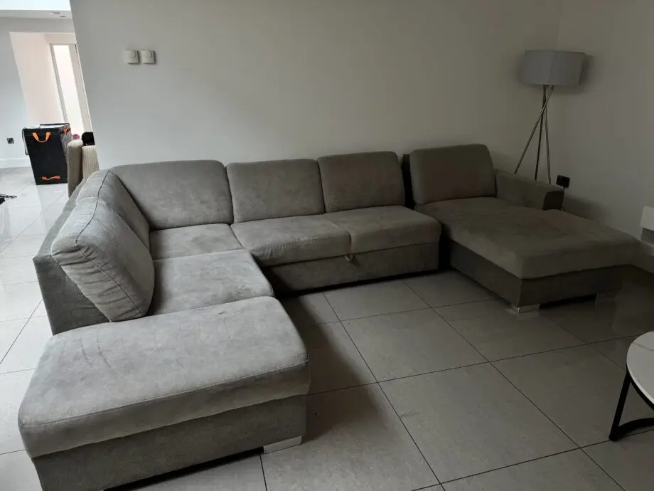 XL large grey U sofa