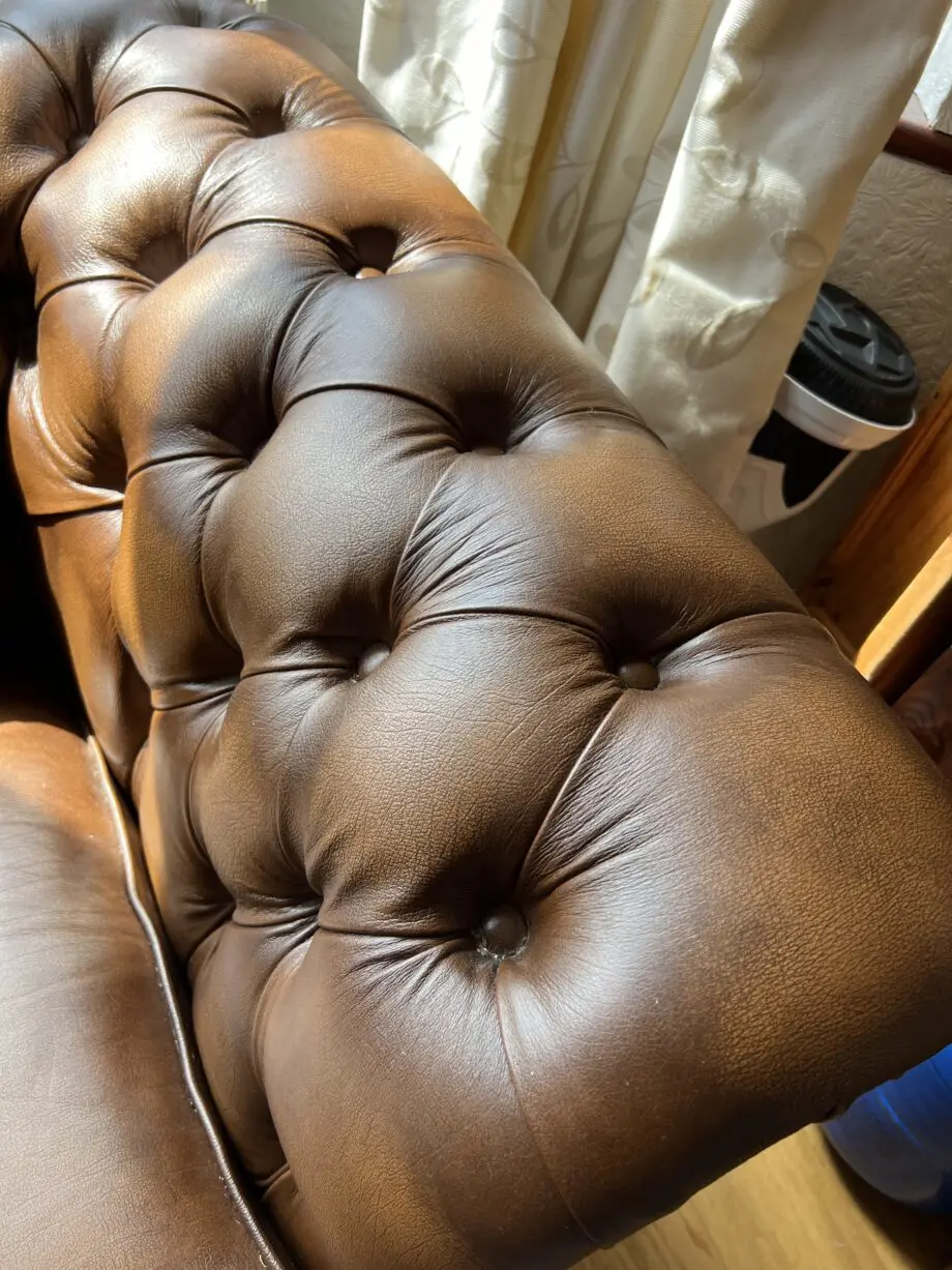 Chesterfield leather 2 seater sofa bed