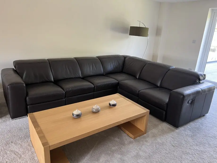 Furniture Village Brown Leather Corner Sofa