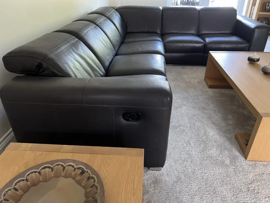 Furniture Village Brown Leather Corner Sofa