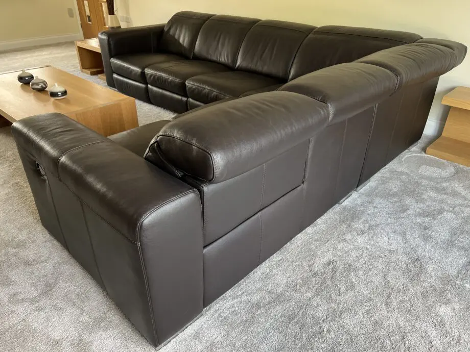Furniture Village Brown Leather Corner Sofa
