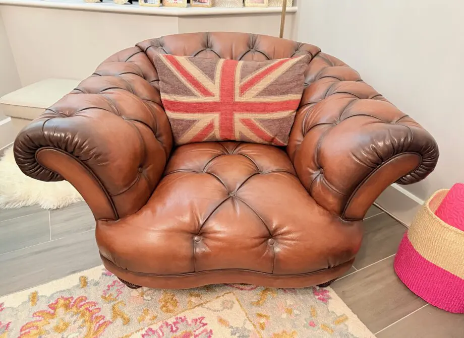 DFS Oskar Chesterfield Armchair - Tan Brown