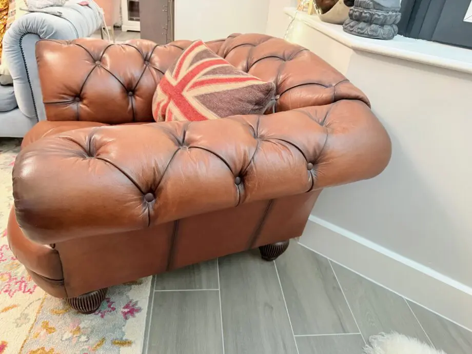 DFS Oskar Chesterfield Armchair - Tan Brown