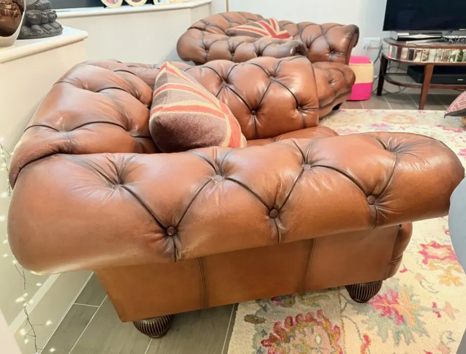 DFS Oskar Chesterfield Armchair - Tan Brown