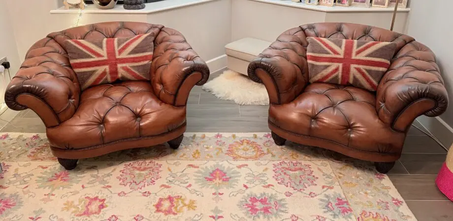 DFS Oskar Chesterfield Armchair - Tan Brown