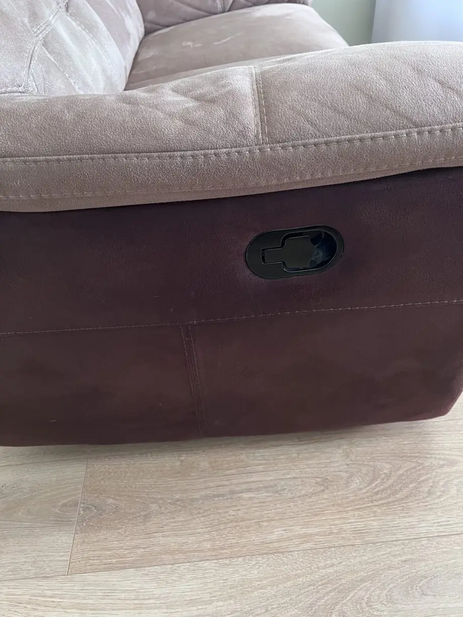 DFS Ryder 2 two seater suede sofas + 1 large storage footstool