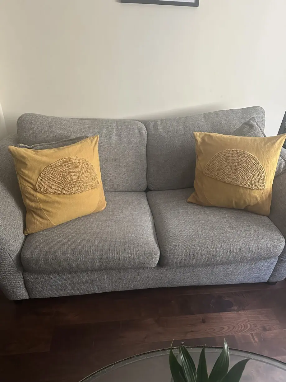 Grey sofa and fold out sofa bed