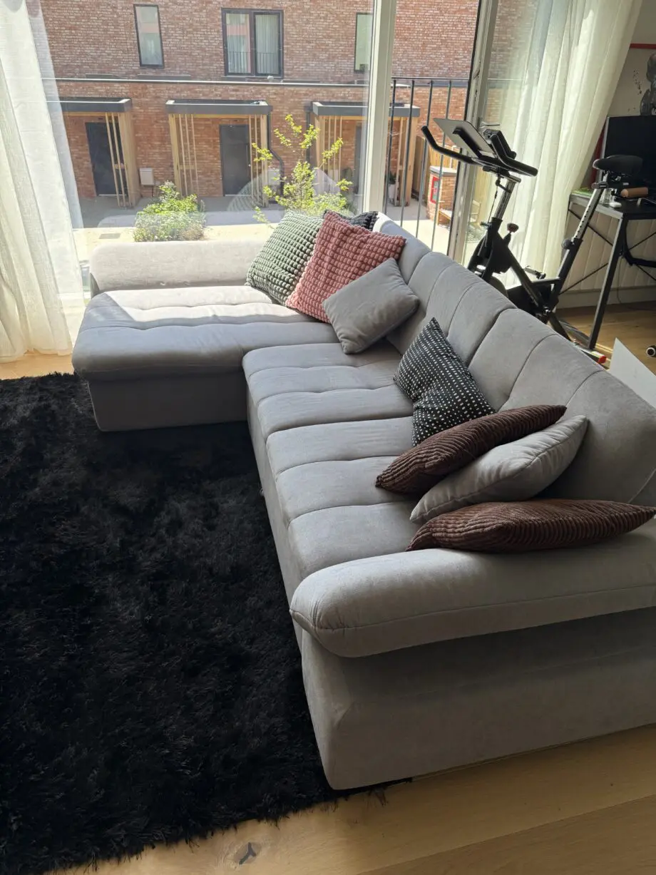 Honeypot Sofa Bed - Malvi Corner Sofabed with Large Storage - Grey Fabric Pull Out Double Sofa Bed Chaise Lounge Couch