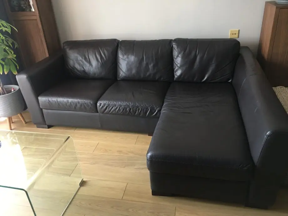 Dark brown corner sofa