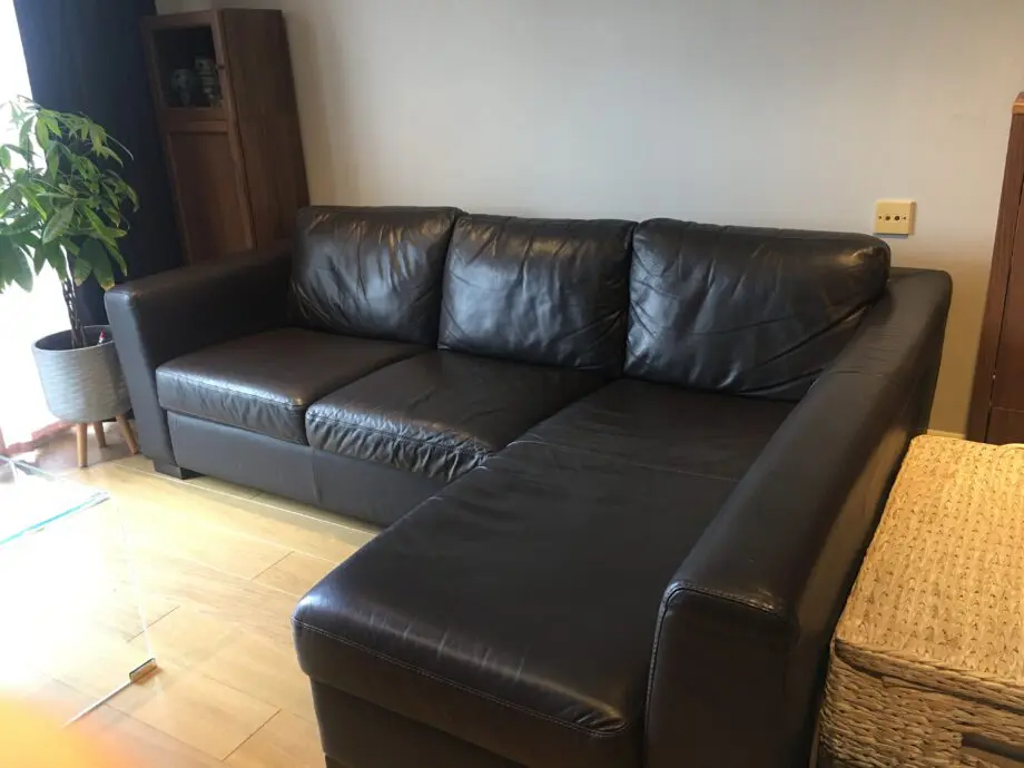 Dark brown corner sofa
