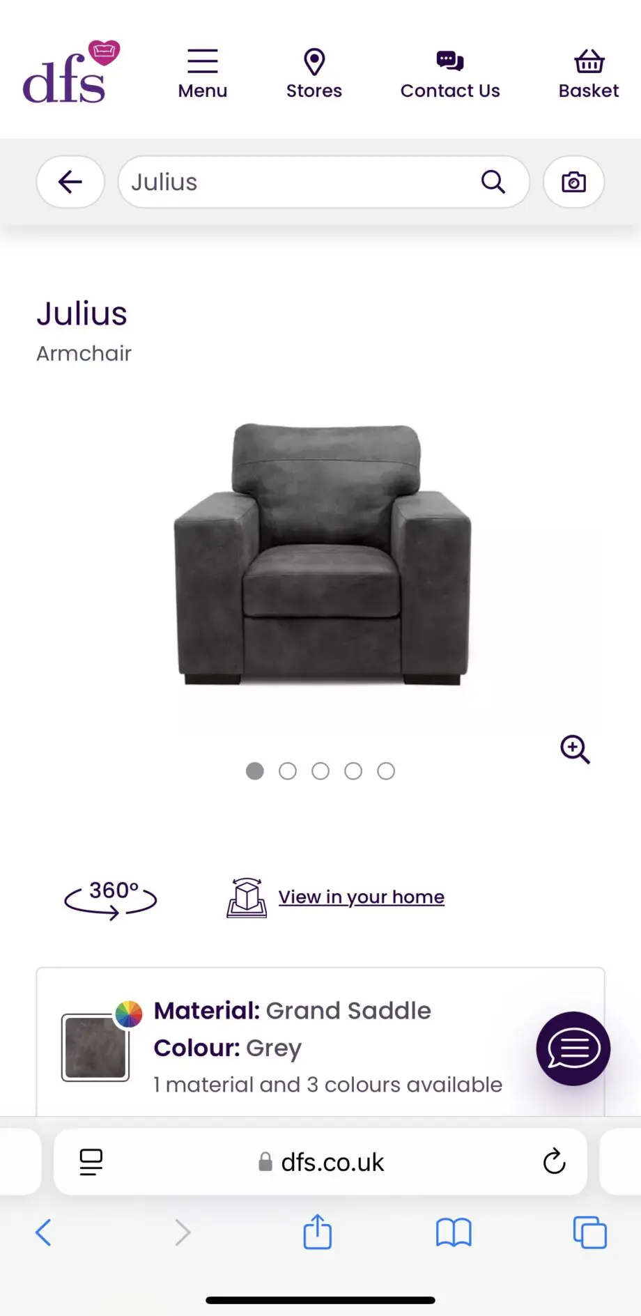 Sofa bed and arm chair DFS