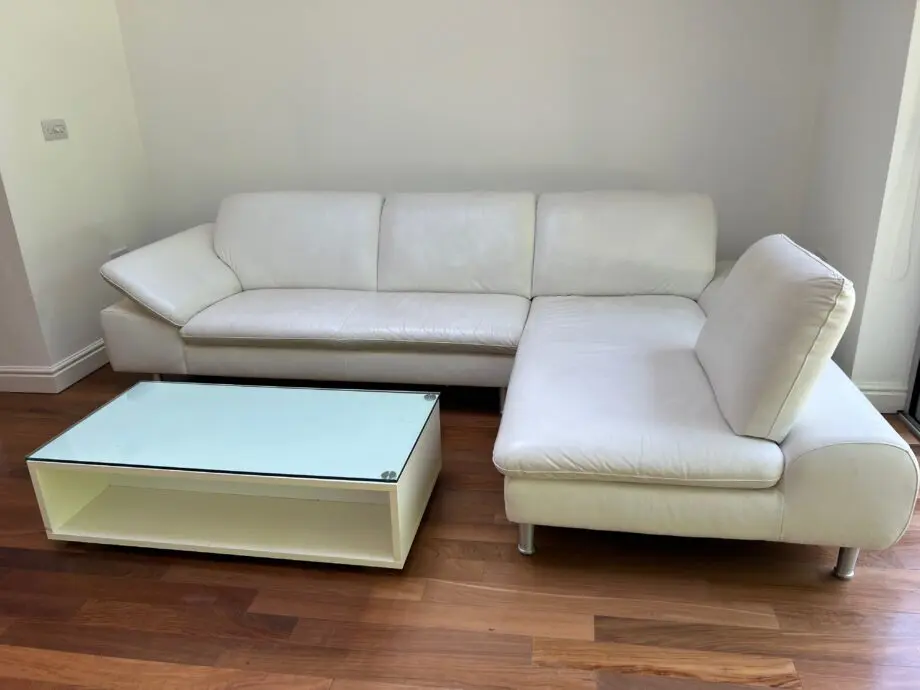 Furniture Village White Leather Corner Sofa