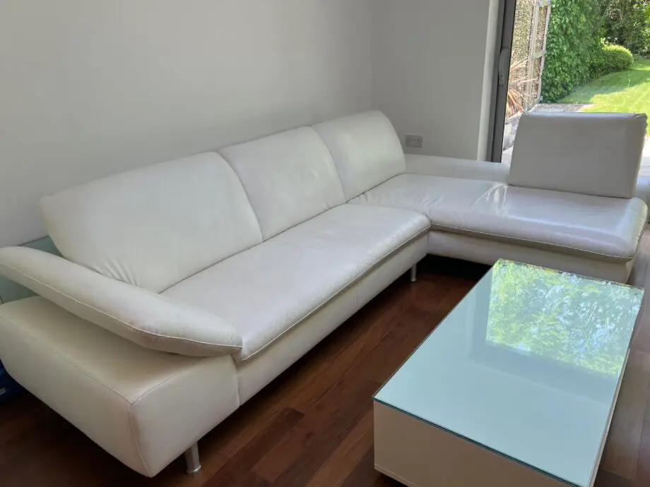 Furniture Village White Leather Corner Sofa