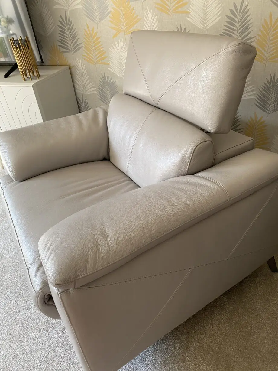 DFS Grey Leather Sofa and chair