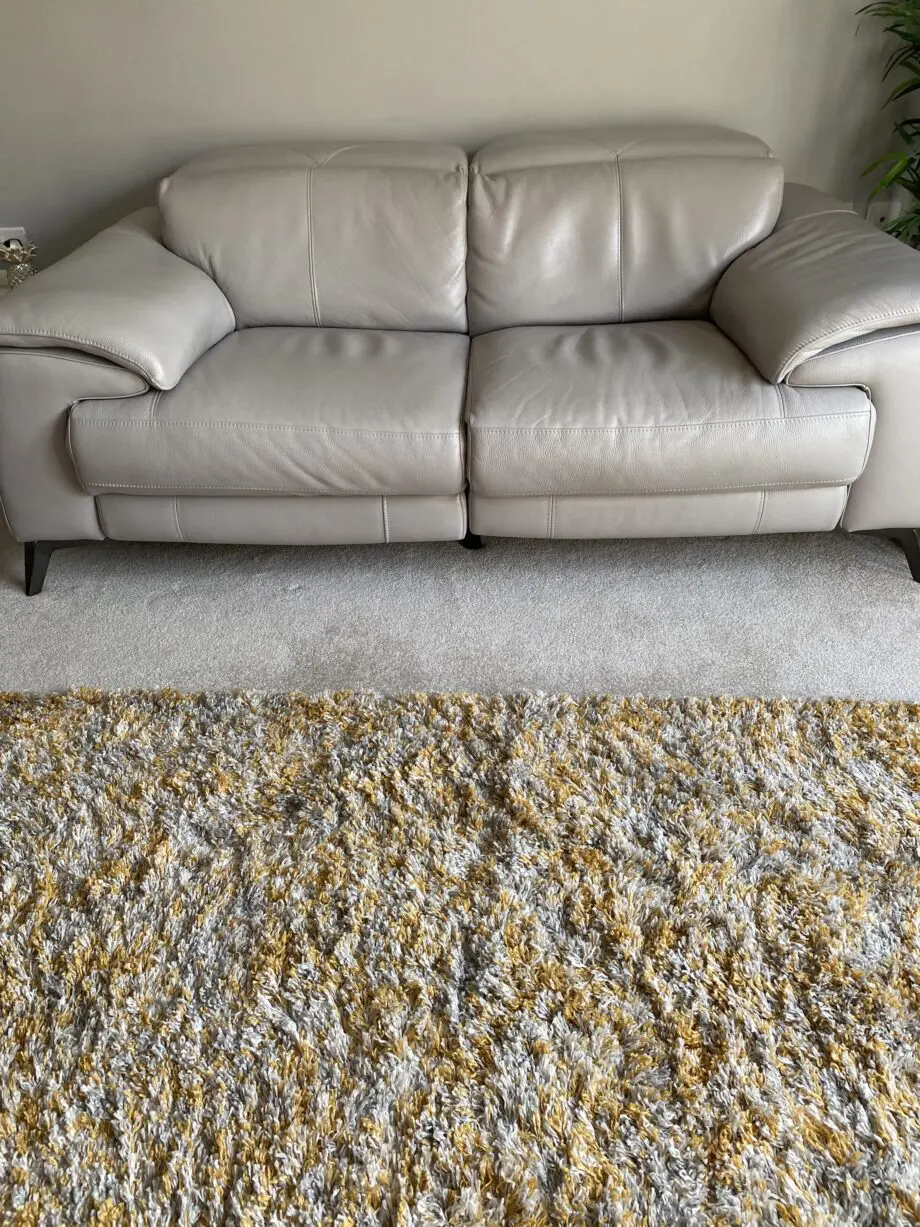 DFS Grey Leather Sofa and chair