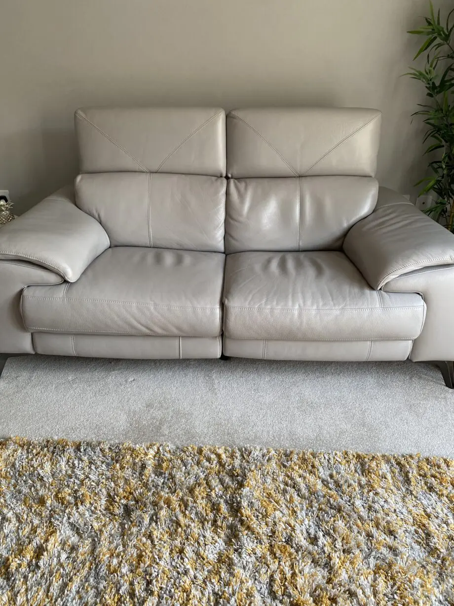 DFS Grey Leather Sofa and chair