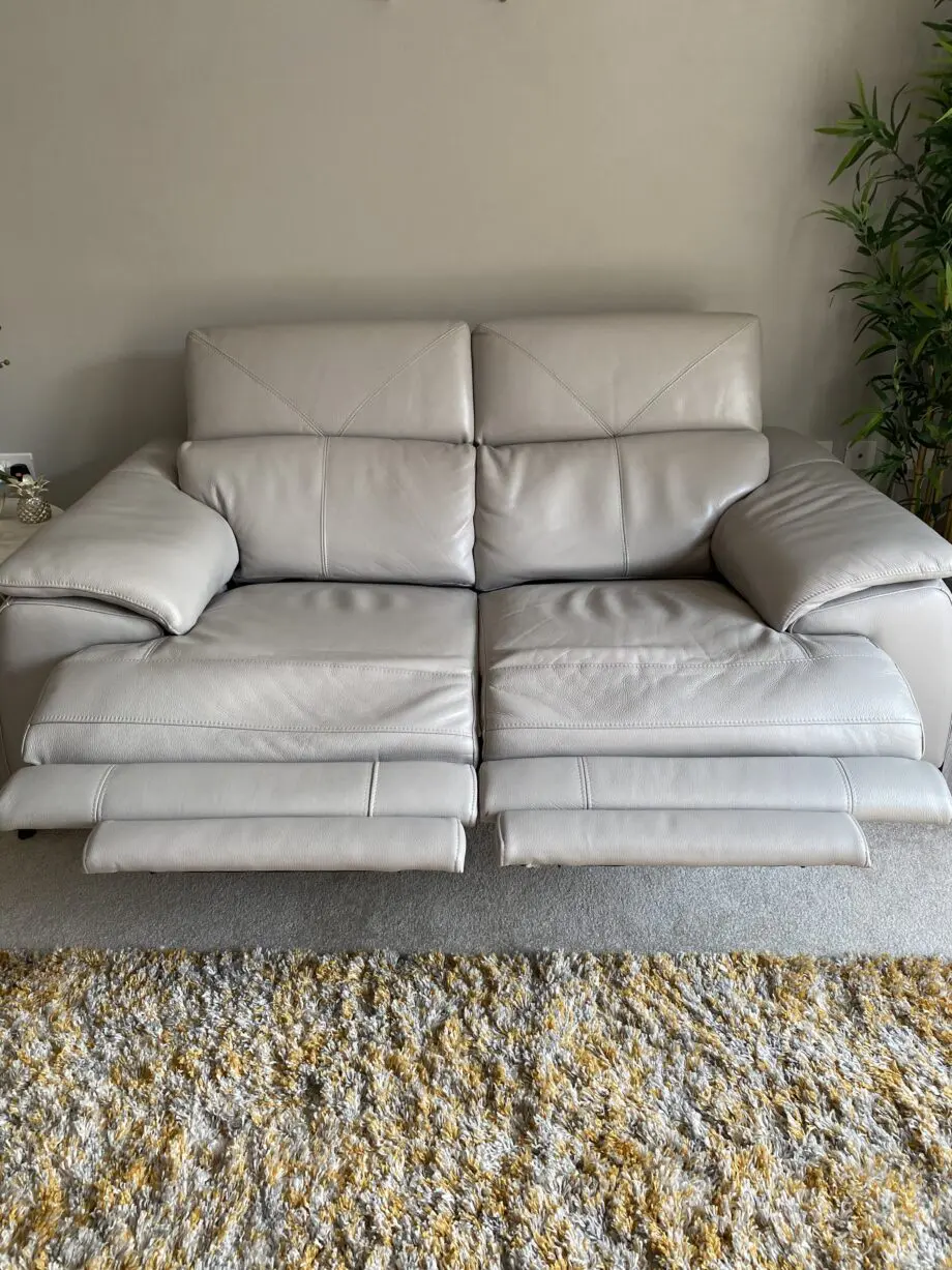 DFS Grey Leather Sofa and chair