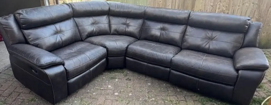 Harvey’s Brown Langdale Corner Sofa & Footstool