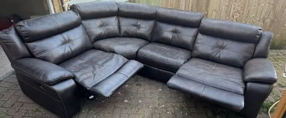 Harvey’s Brown Langdale Corner Sofa & Footstool
