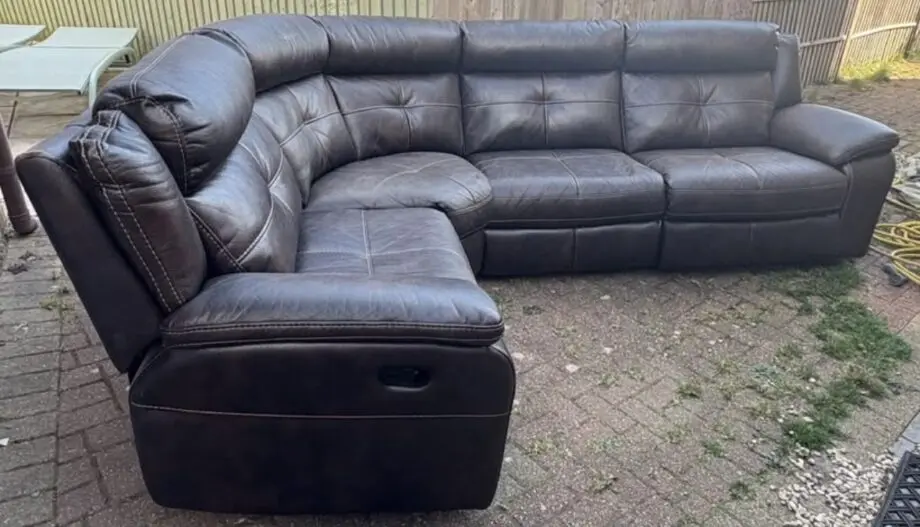 Harvey’s Brown Langdale Corner Sofa & Footstool