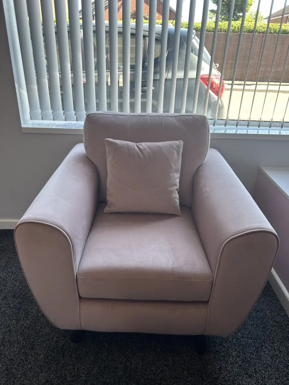 DFS Pink Velvet Chair