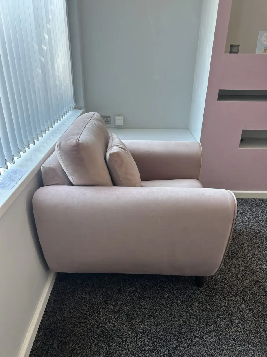 DFS Pink Velvet Chair