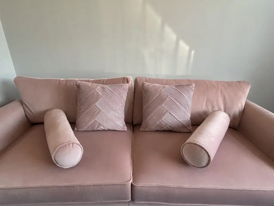 DFS Pink Ted Baker Highgate Velvet Grande Sofa