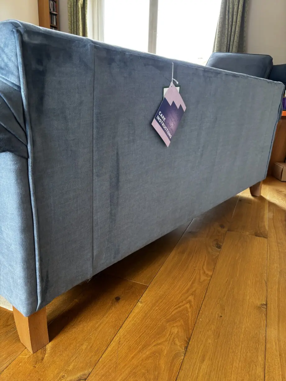 Alstons Poppy 3 Seater Sofa in blue velvet
