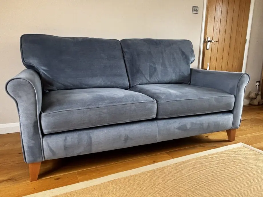Alstons Poppy 3 Seater Sofa in blue velvet