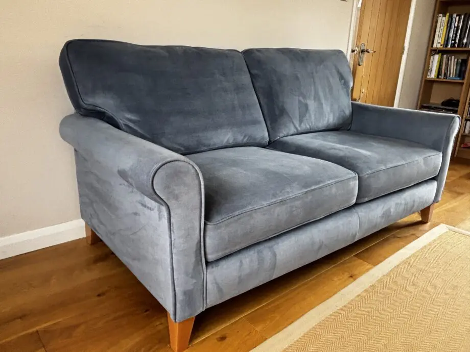 Alstons Poppy 3 Seater Sofa in blue velvet