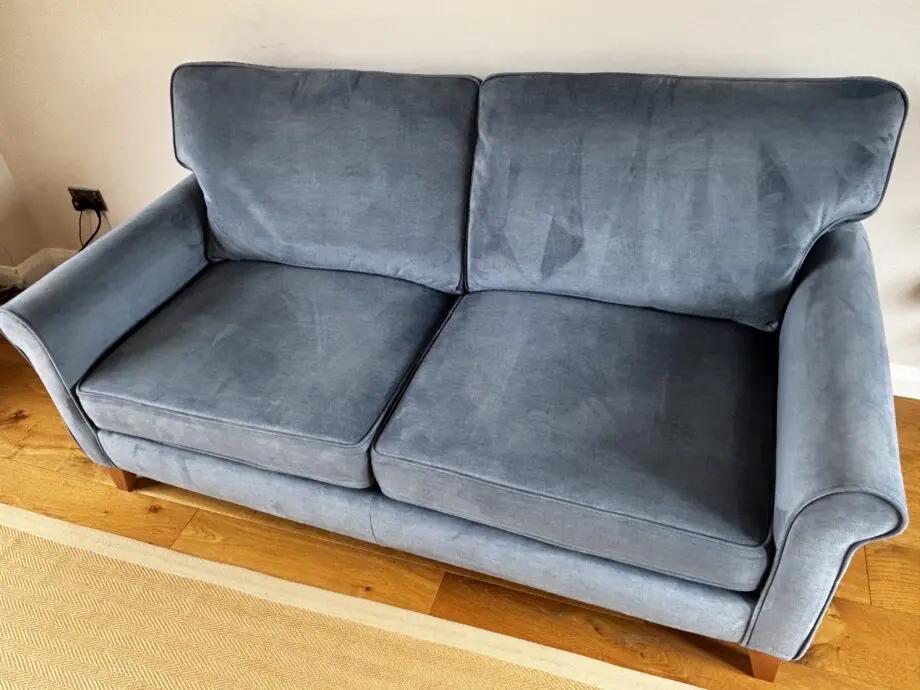 Alstons Poppy 3 Seater Sofa in blue velvet
