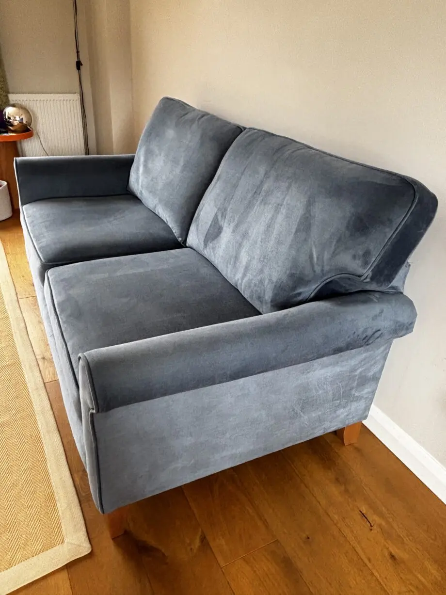 Alstons Poppy 3 Seater Sofa in blue velvet