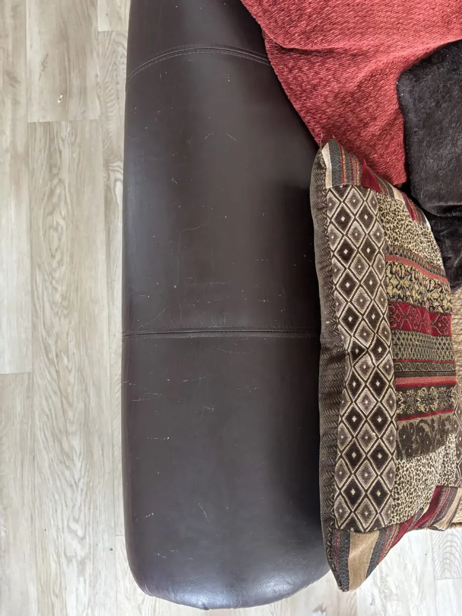 2x 3 seater DFS Perez Sofa with footstool