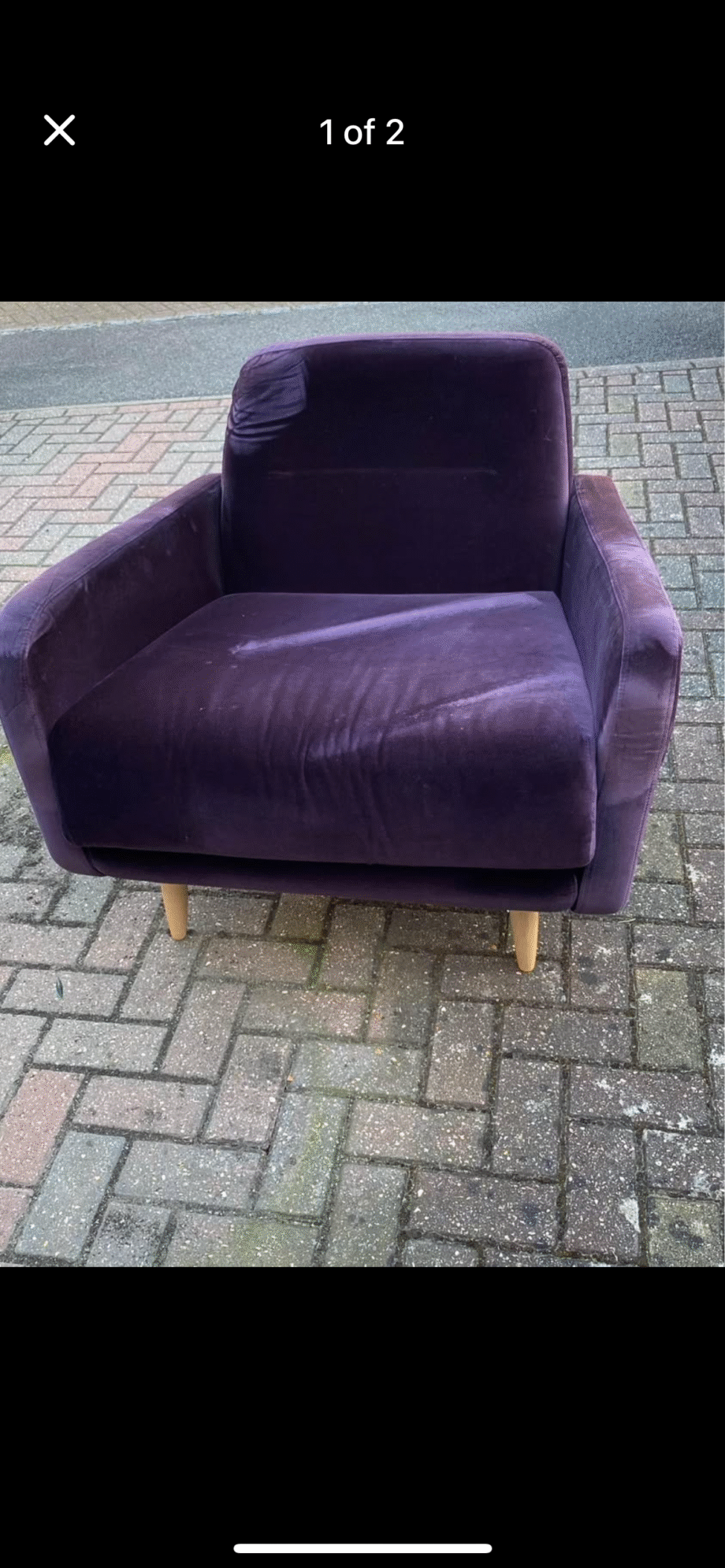 Armchair and matching footstool