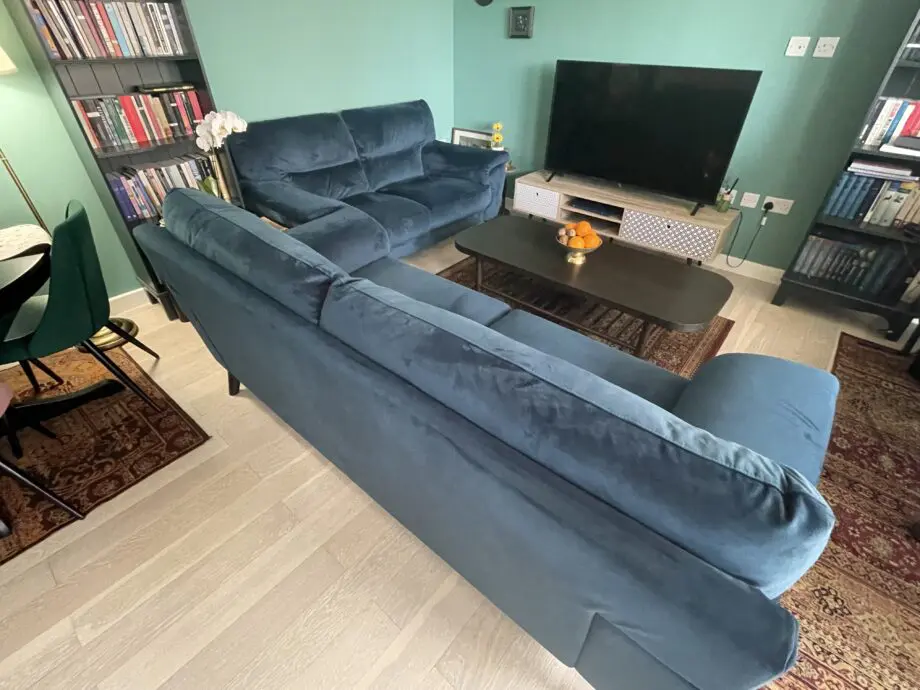 DFS 3 seater cappi teal velvet