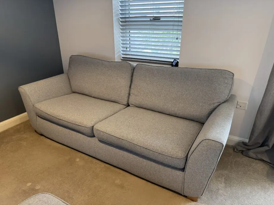 DFS Elian Sofa in Silver/Grey and Footstool