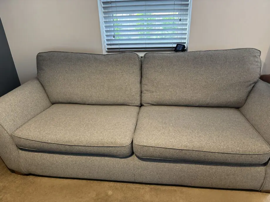 DFS Elian Sofa in Silver/Grey and Footstool