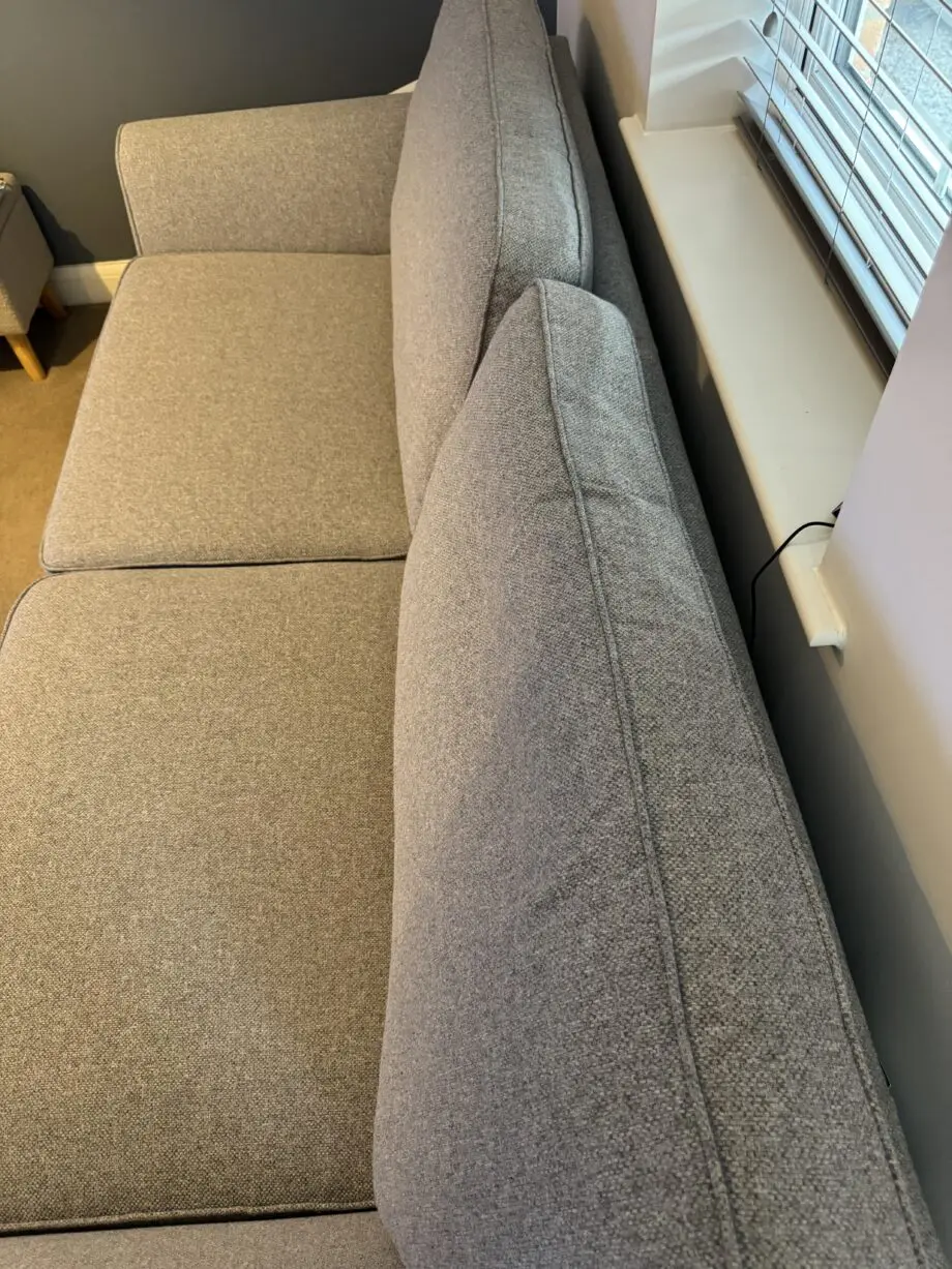 DFS Elian Sofa in Silver/Grey and Footstool