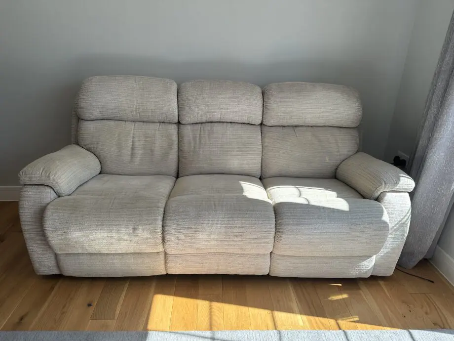 Furniture Village Beige/Brown 3 x seater recliner sofa (electric)