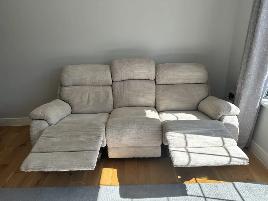 Furniture Village Beige/Brown 3 x seater recliner sofa (electric)