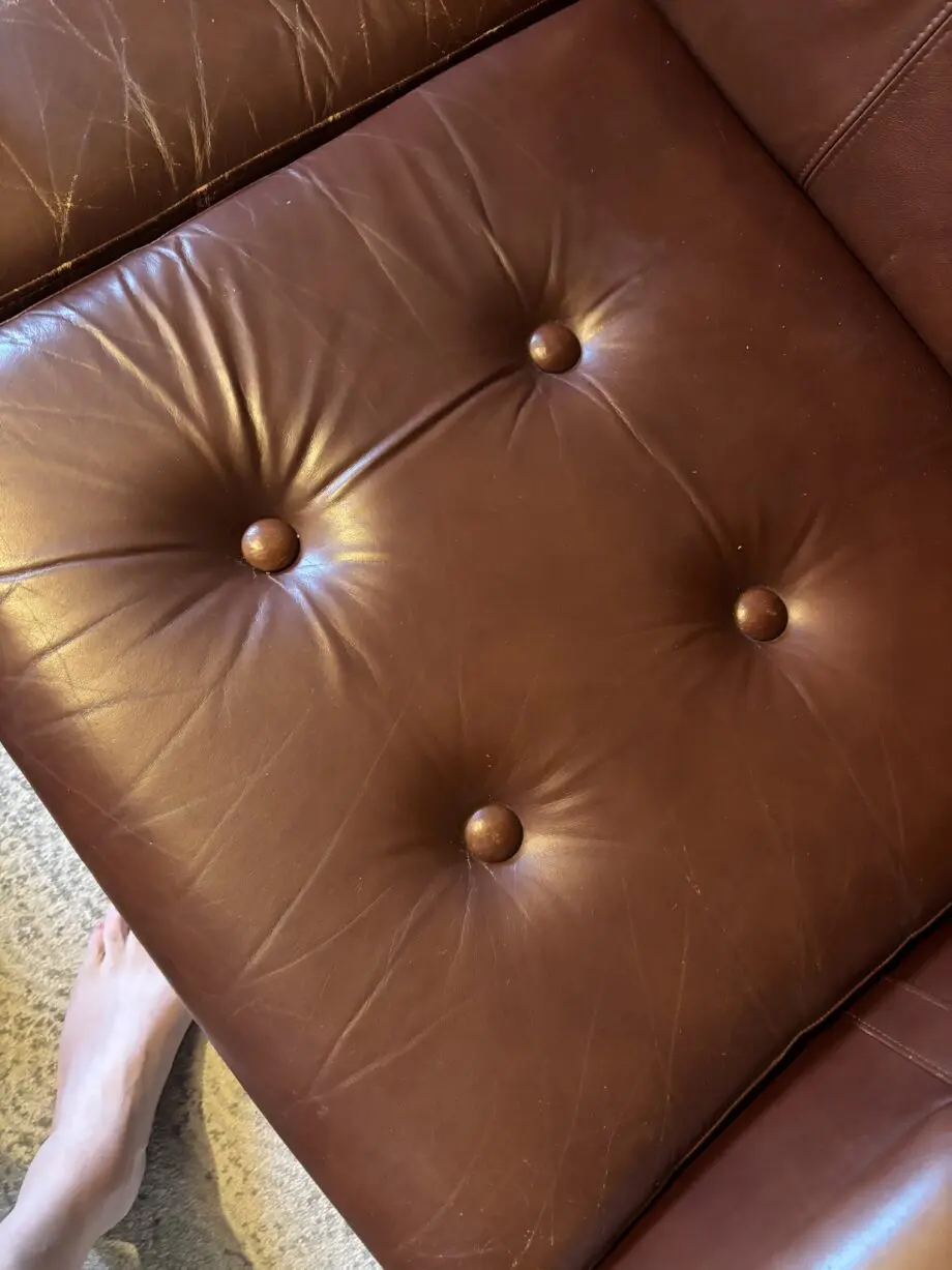 Danish Mid Century Chocolate Brown Two Seater Sofa