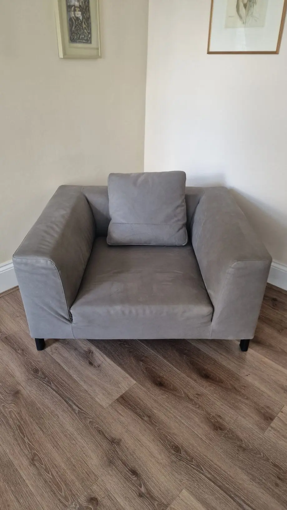The Conran Shop Sloan 2-seater sofa and armchairs - Fermo leather, lead grey