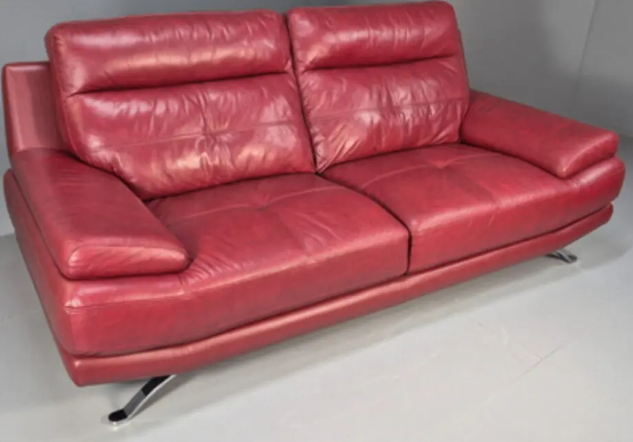 Leather sofa, red