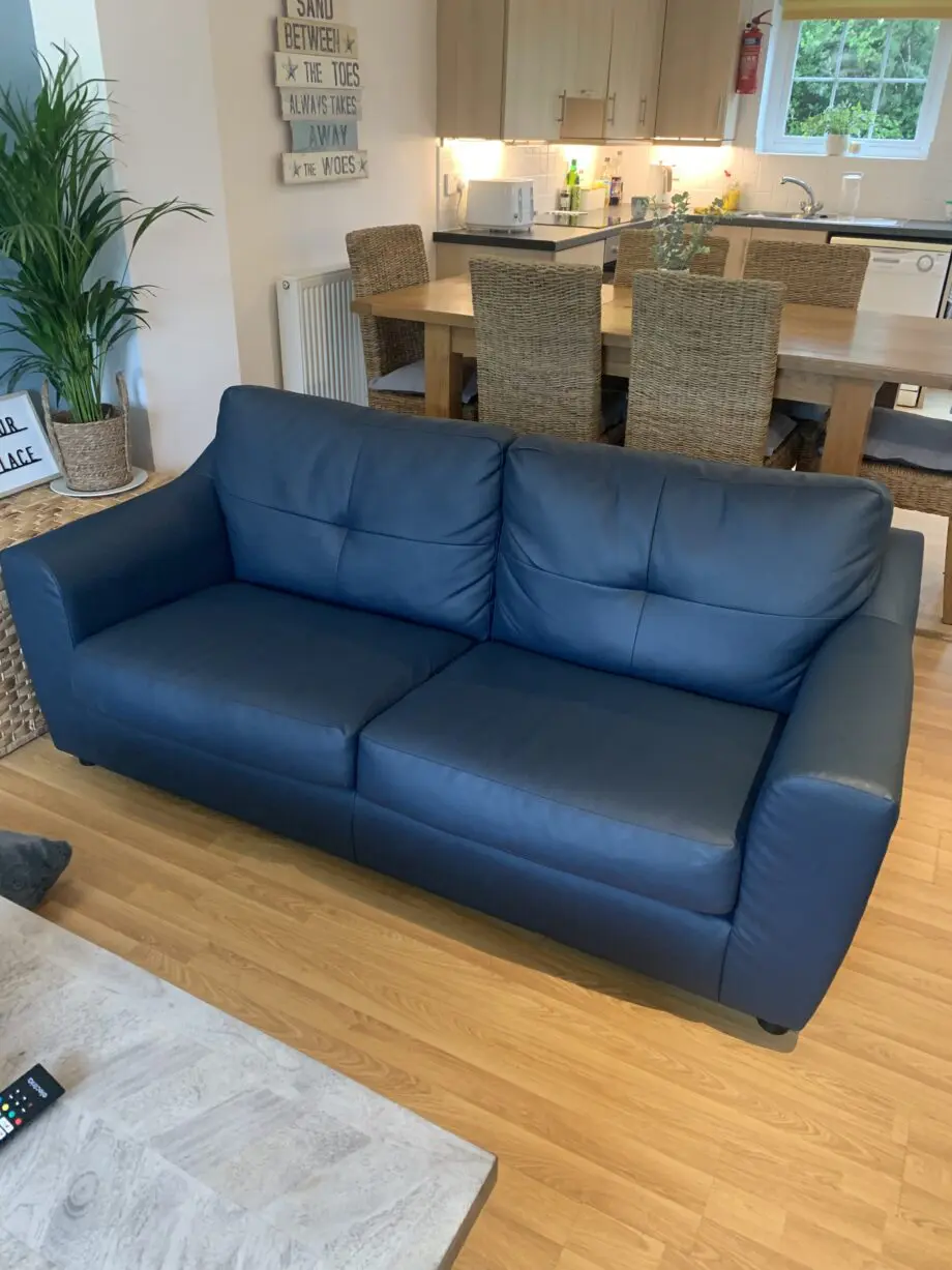 2 Dark blue 2 seater sofas