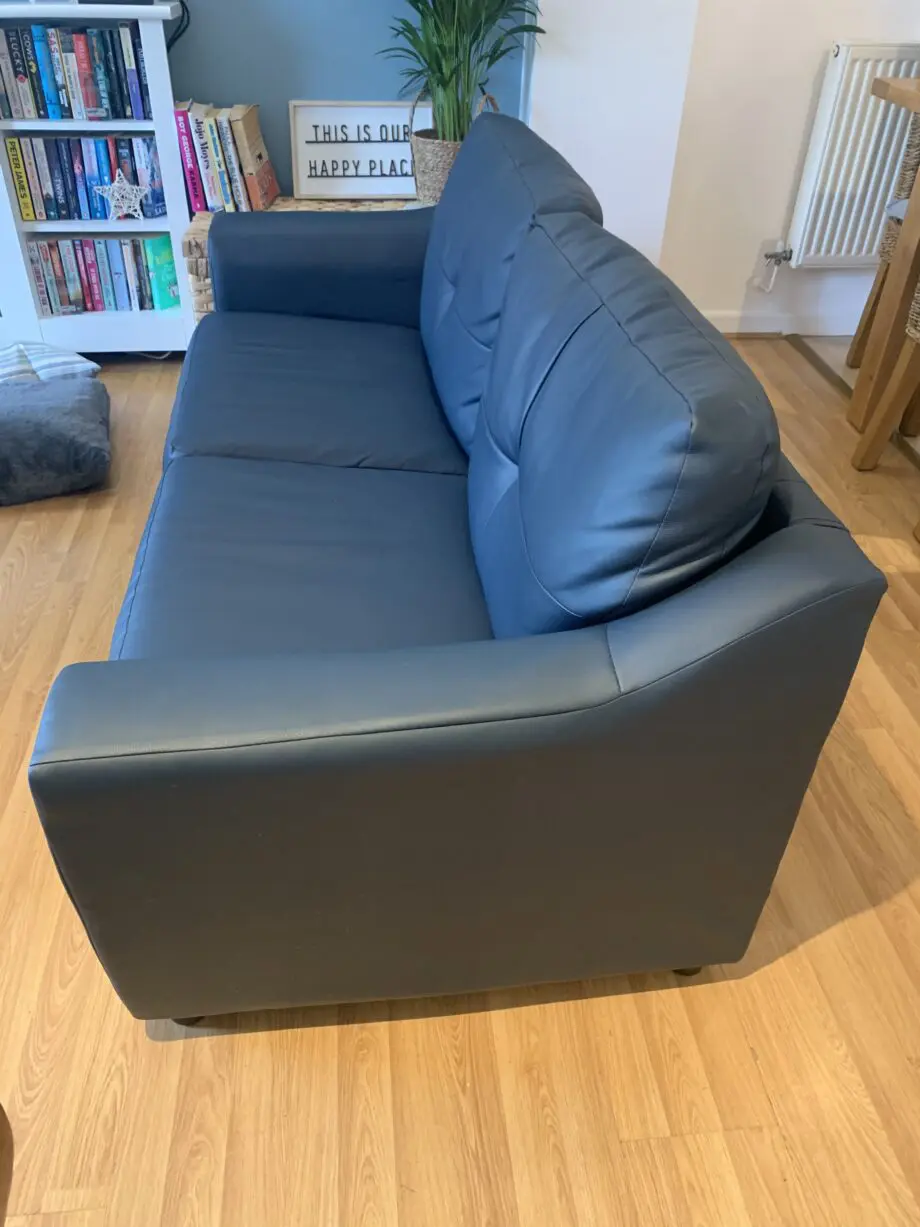 2 Dark blue 2 seater sofas
