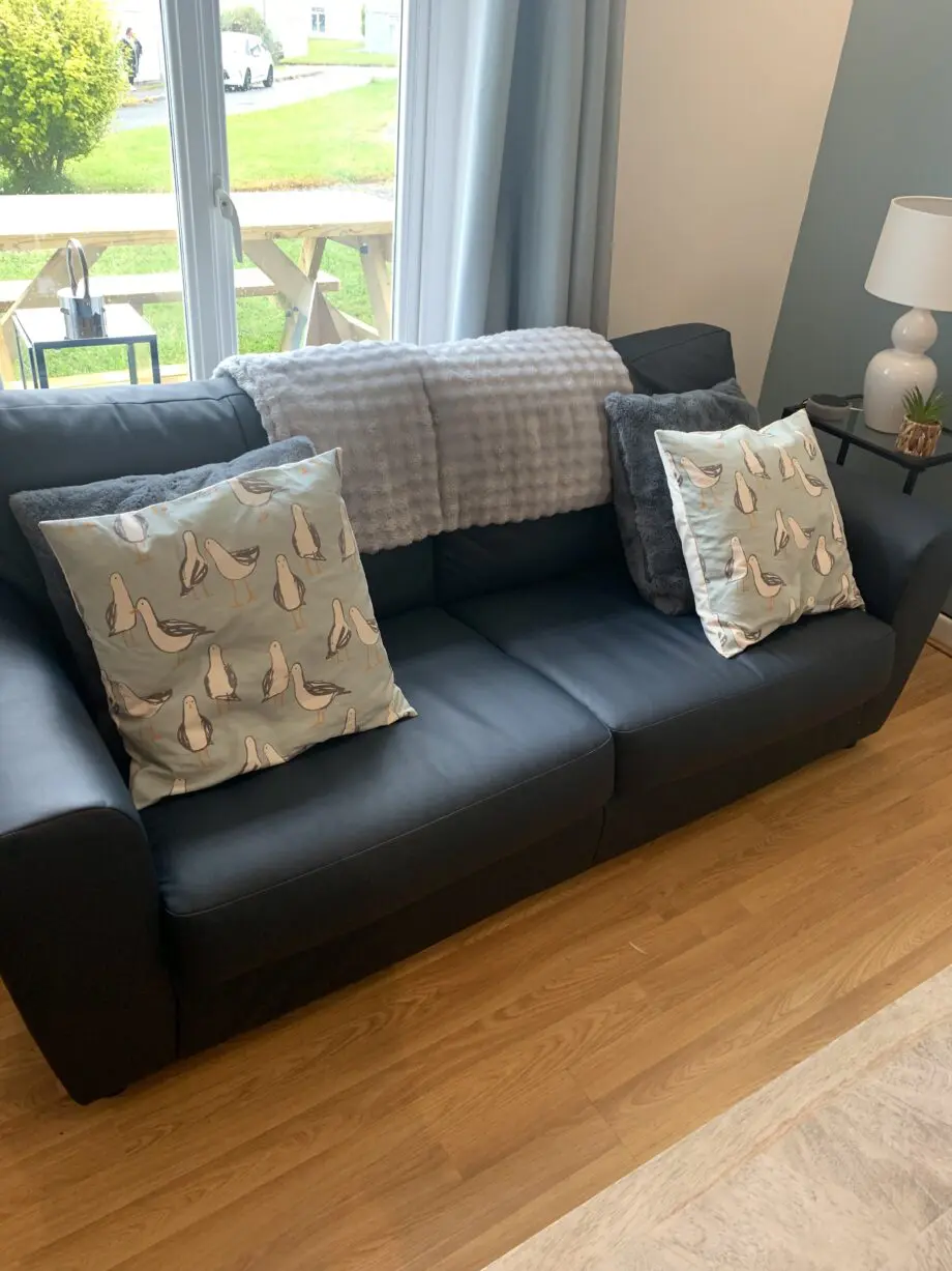 2 Dark blue 2 seater sofas