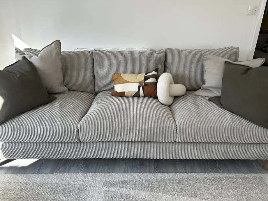 Show home grey fabric sofa