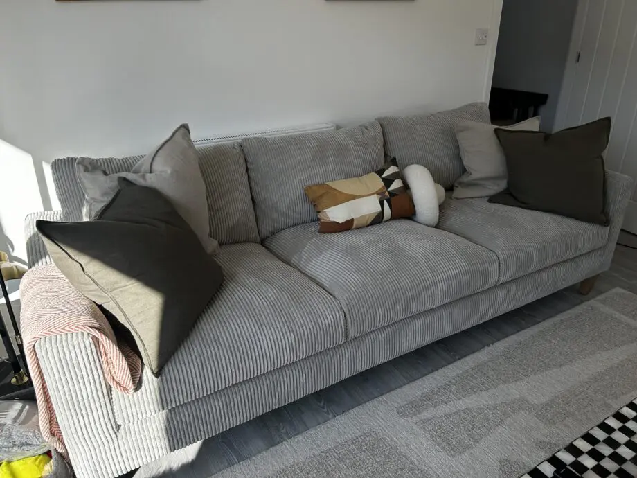 Show home grey fabric sofa