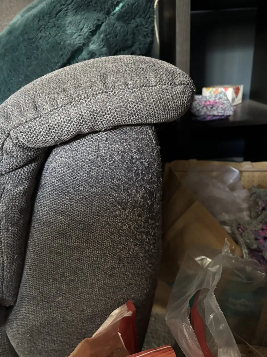 Furniture Village Contempo 3 Seater Chaise Charcoal Fabric Power Recliner Sofa