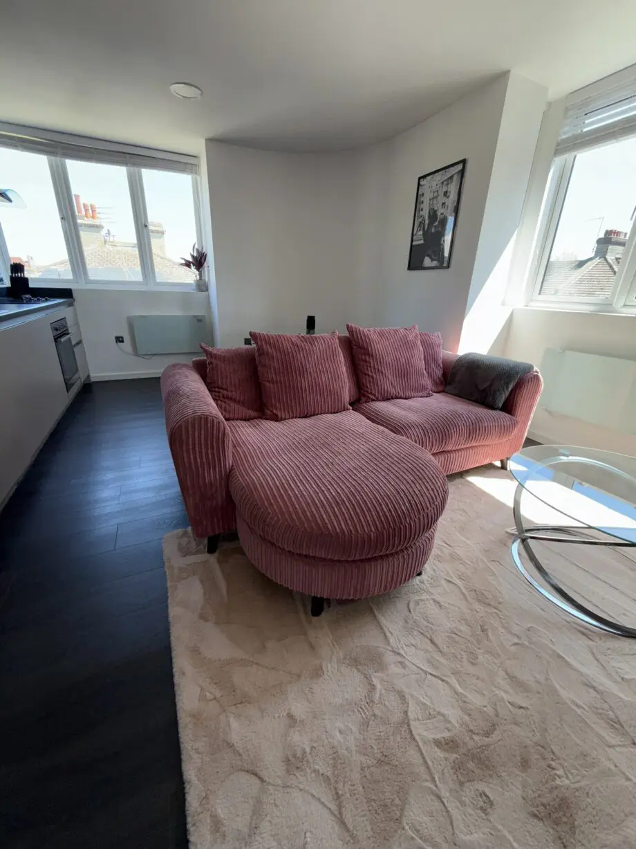 DFS Honey Blush Pink Pillowback 4 seater lounger